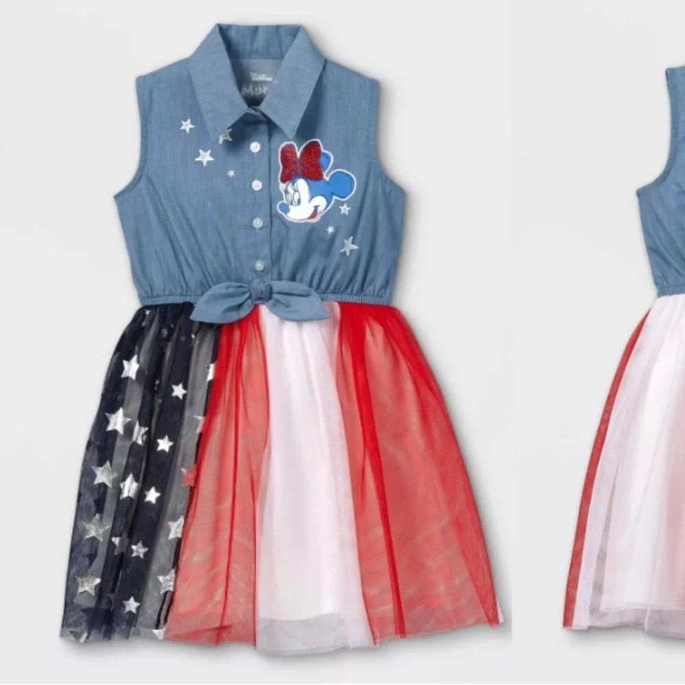 Disney Minnie Mouse Chambray Sleeveless Americana Dress